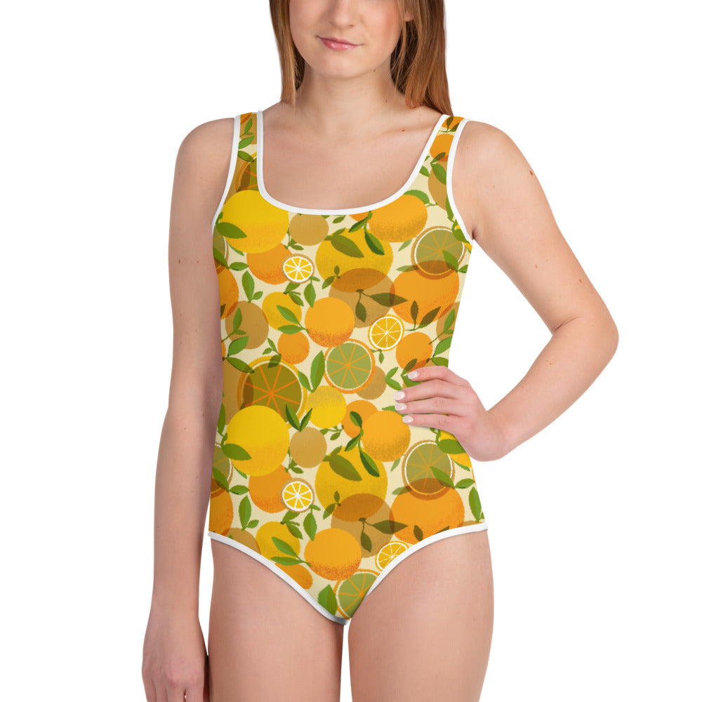 Retro Lemon Youth Swimsuit