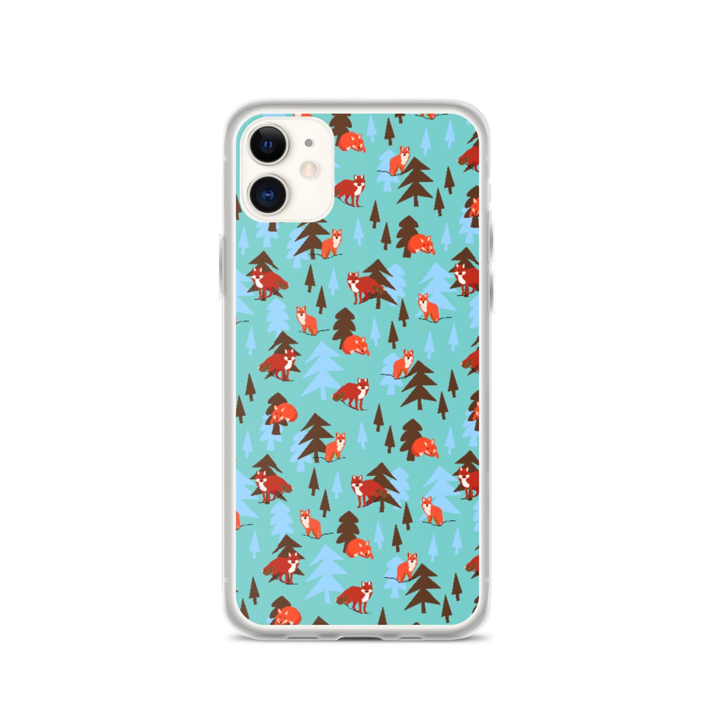 Fox Print iPhone Case, Teal