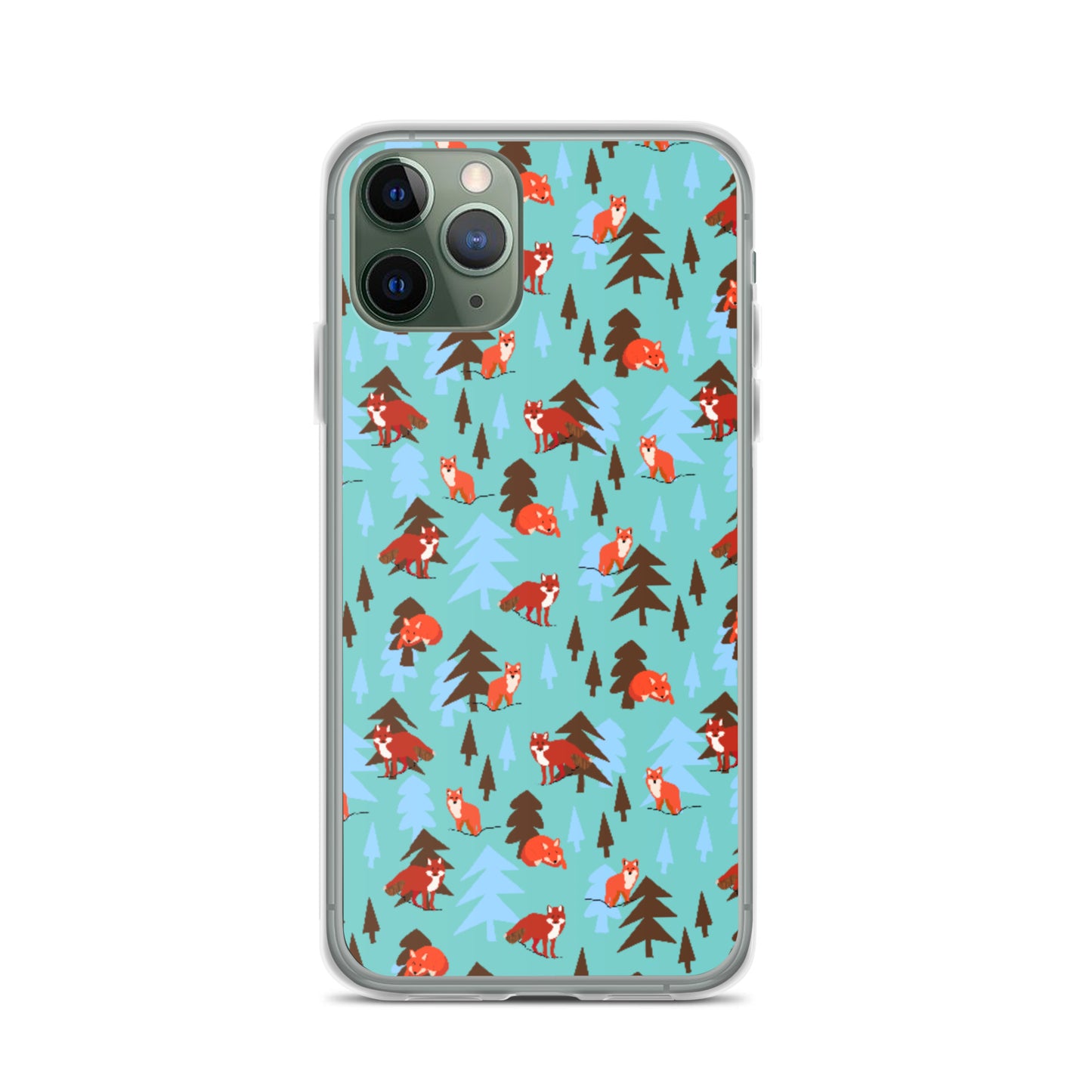 Fox Print iPhone Case, Teal