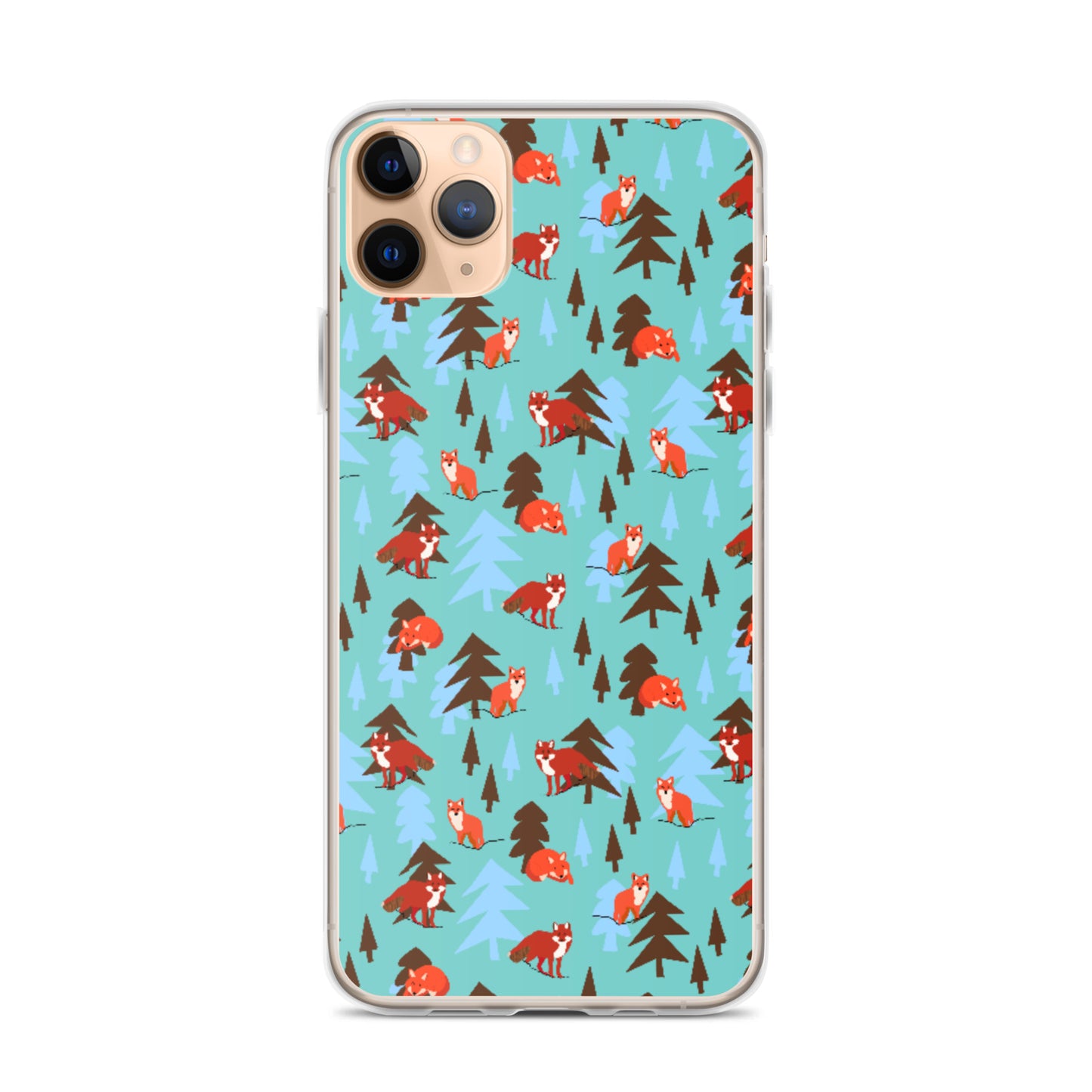 Fox Print iPhone Case, Teal