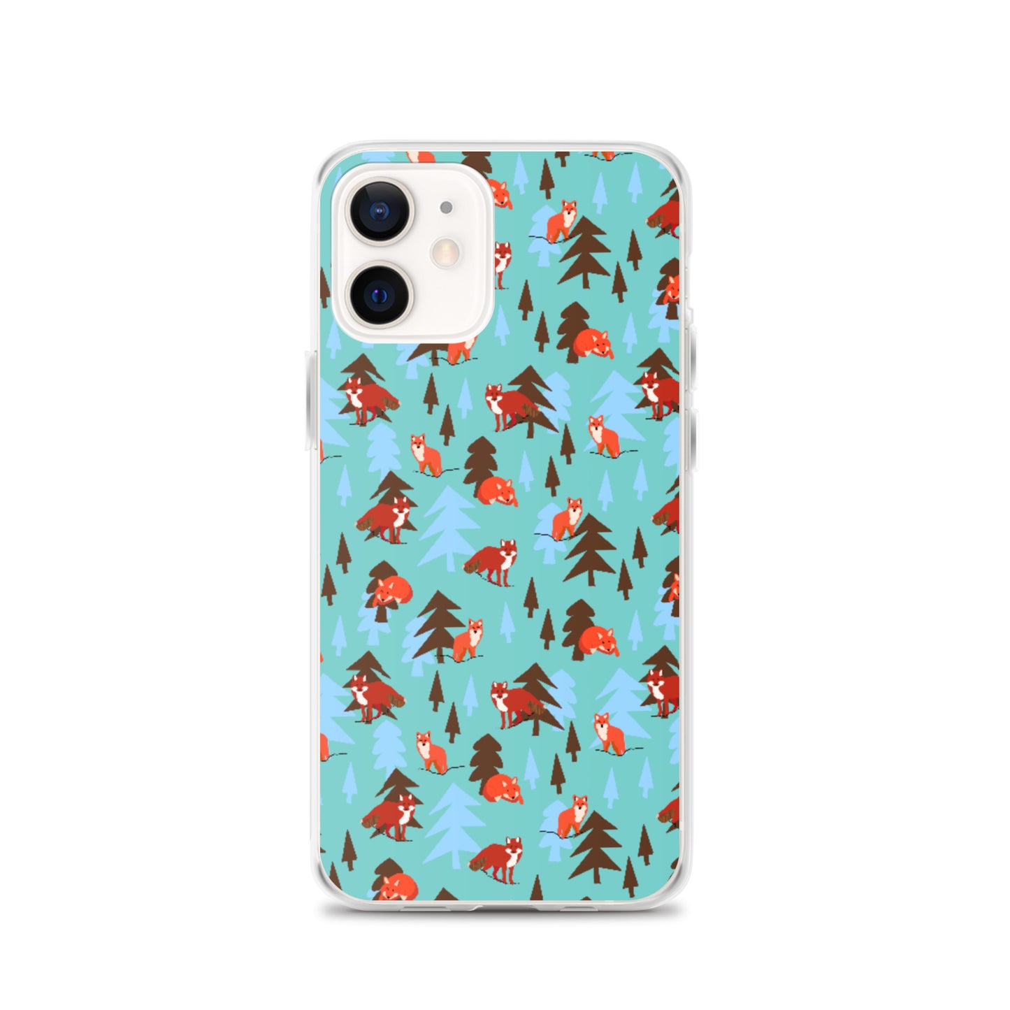 Fox Print iPhone Case, Teal