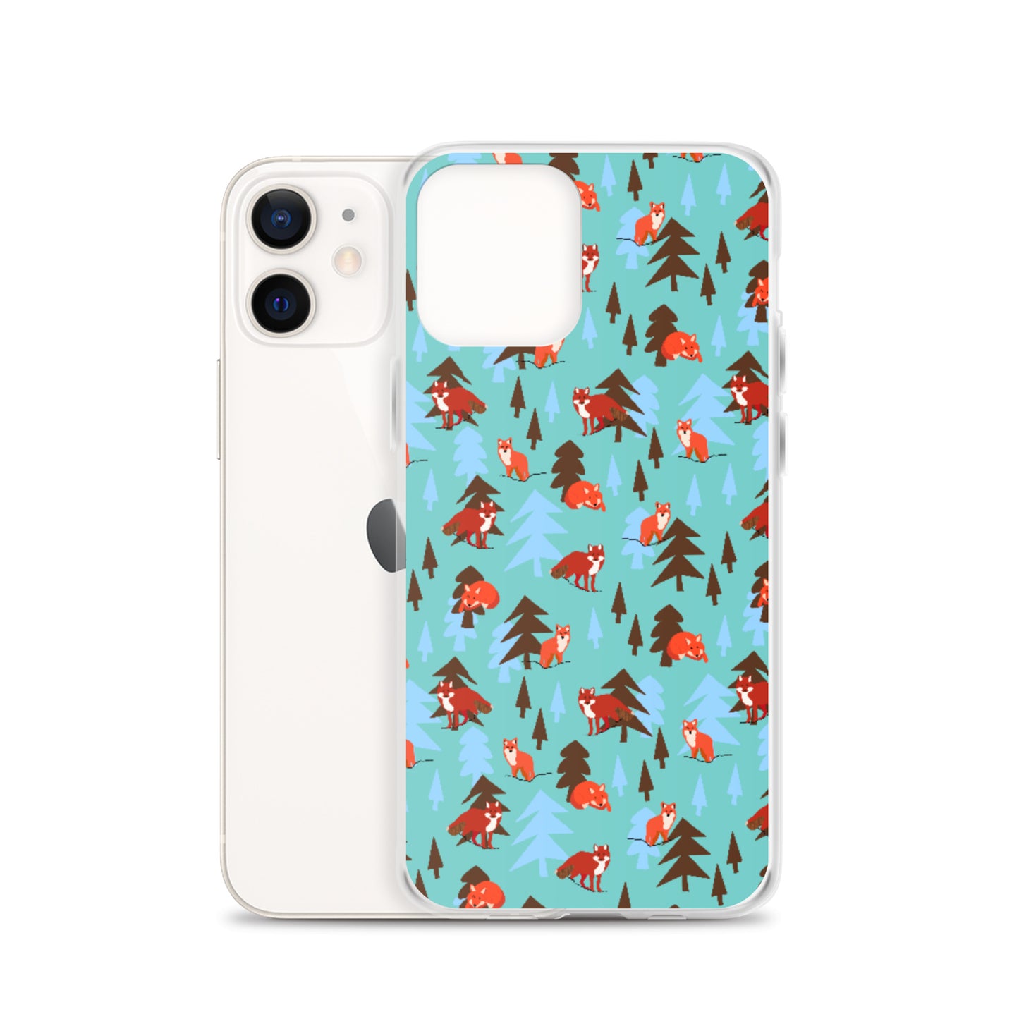 Fox Print iPhone Case, Teal