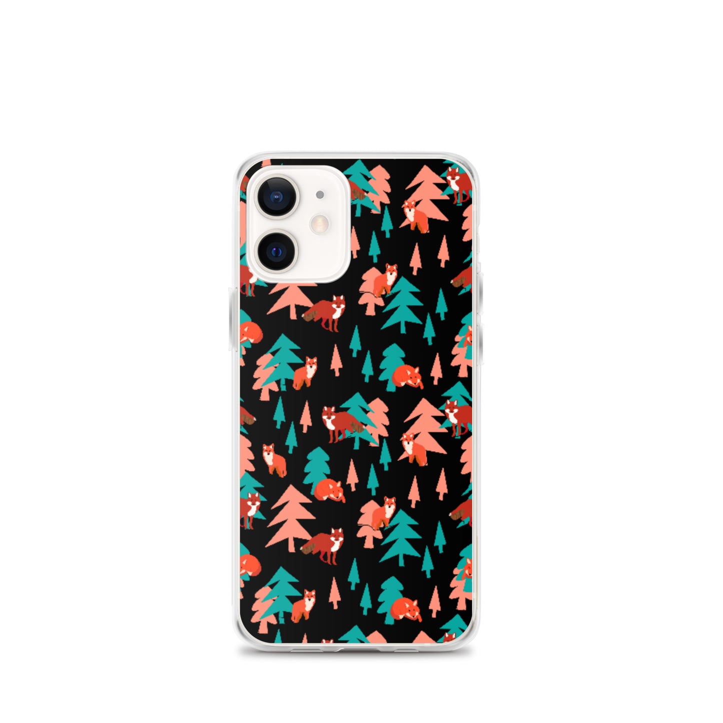 Fox Print iPhone Case, Black