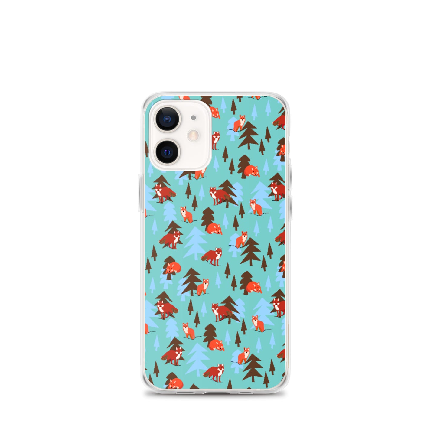 Fox Print iPhone Case, Teal