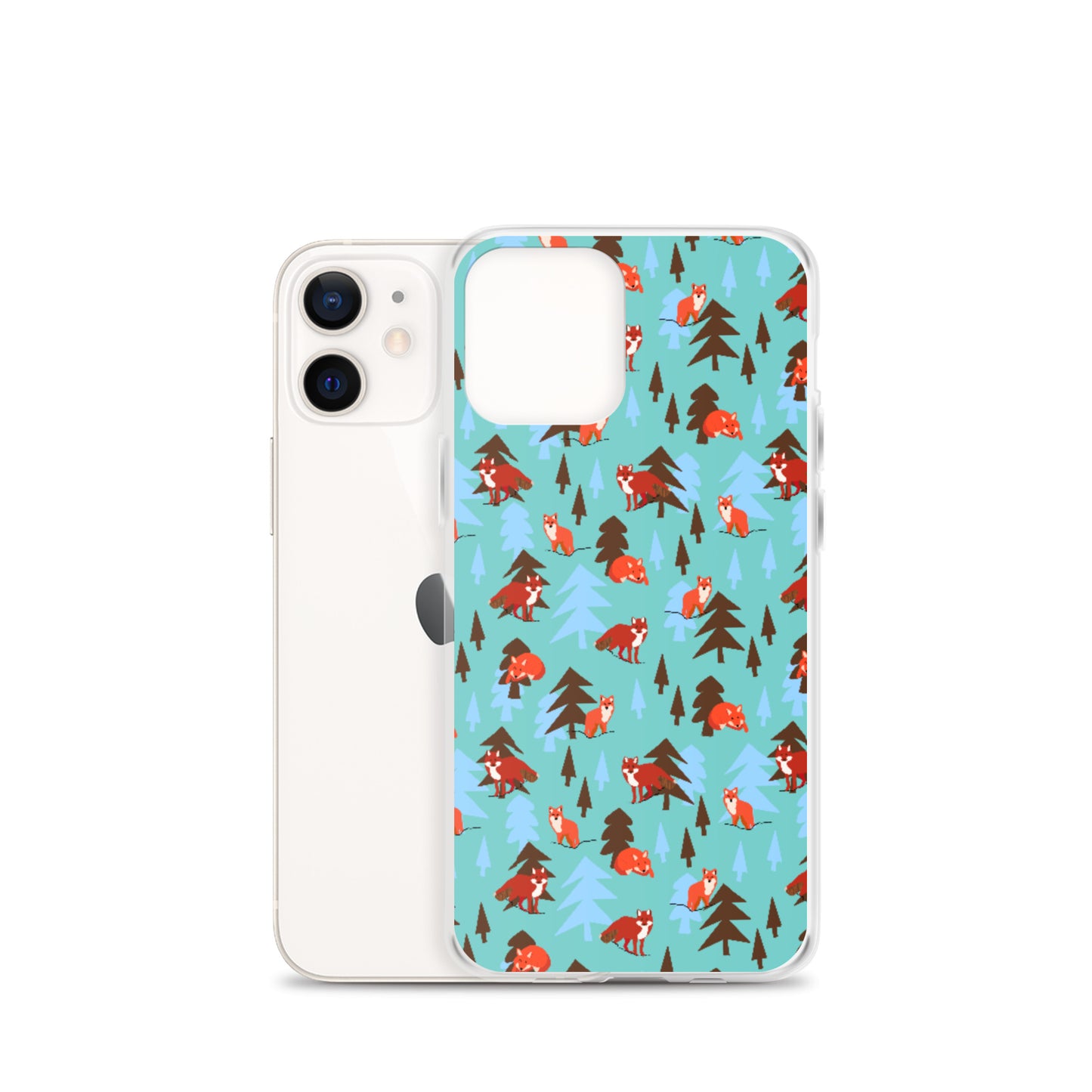 Fox Print iPhone Case, Teal