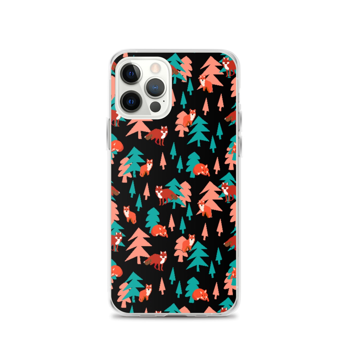 Fox Print iPhone Case, Black