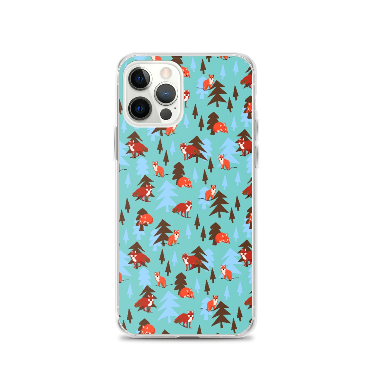 Fox Print iPhone Case, Teal