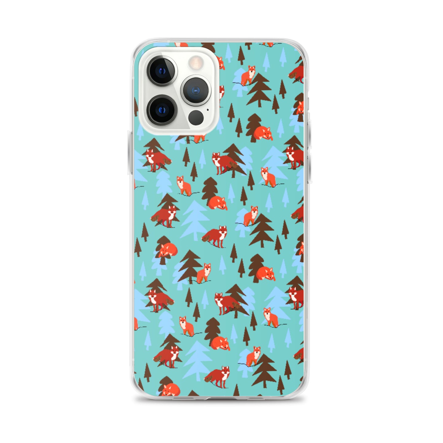 Fox Print iPhone Case, Teal