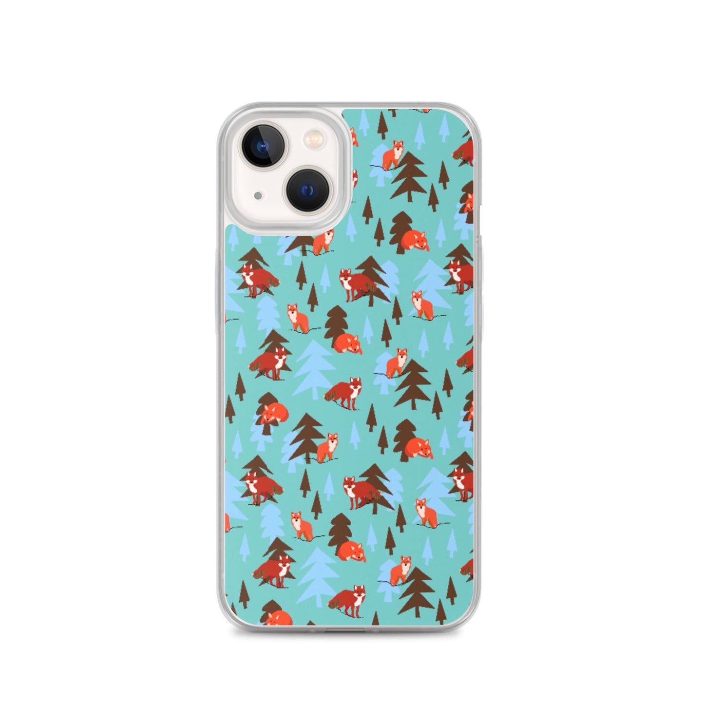 Fox Print iPhone Case, Teal