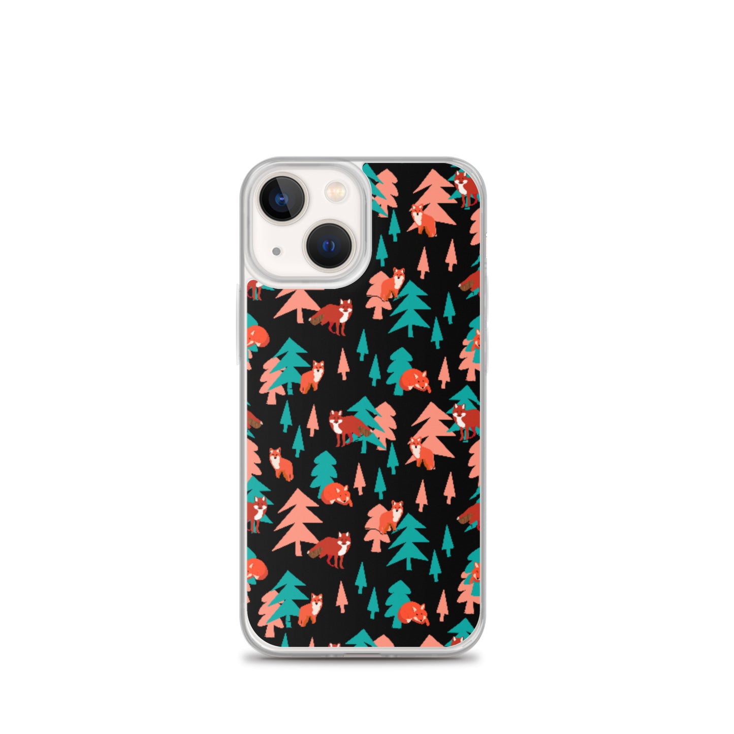 Fox Print iPhone Case, Black