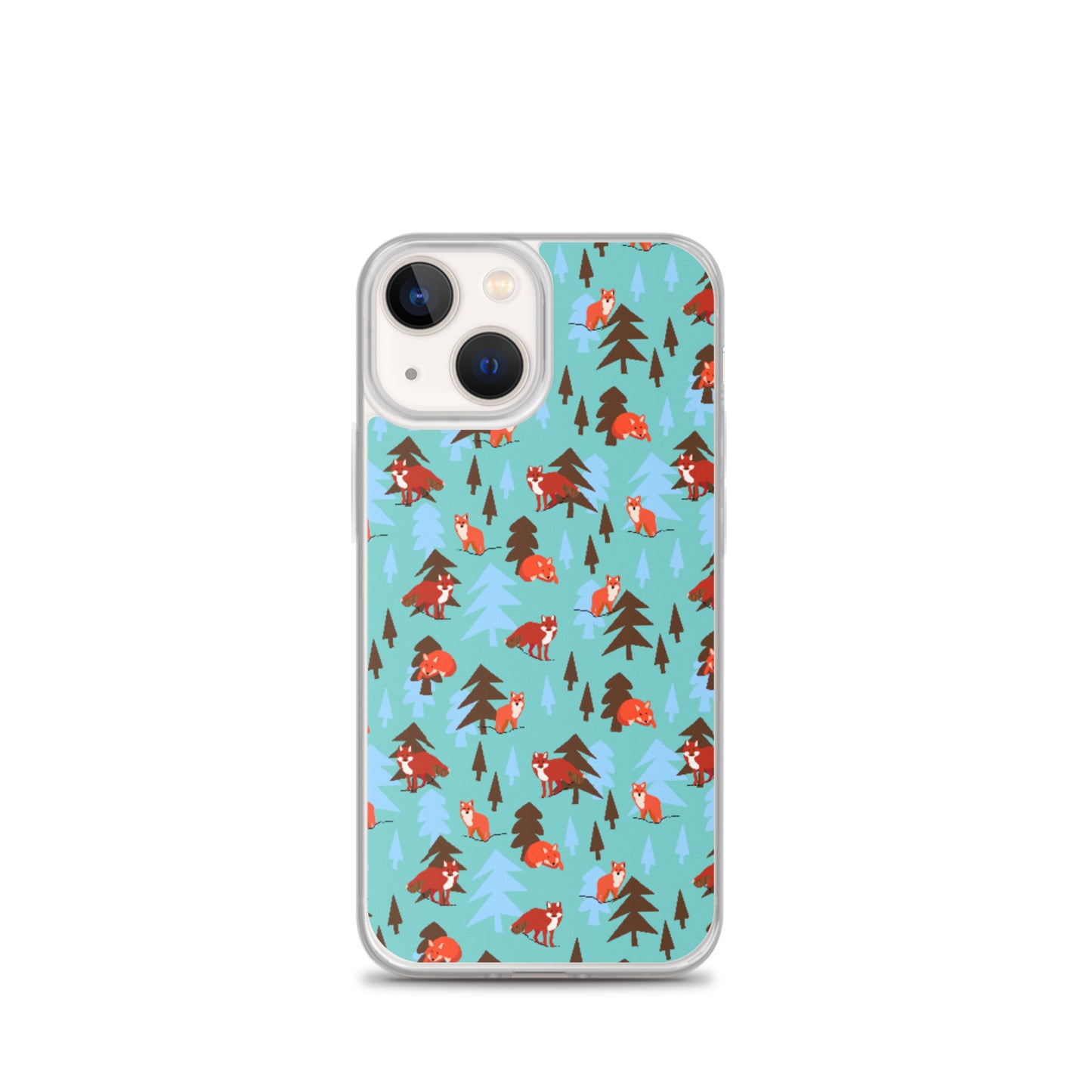 Fox Print iPhone Case, Teal