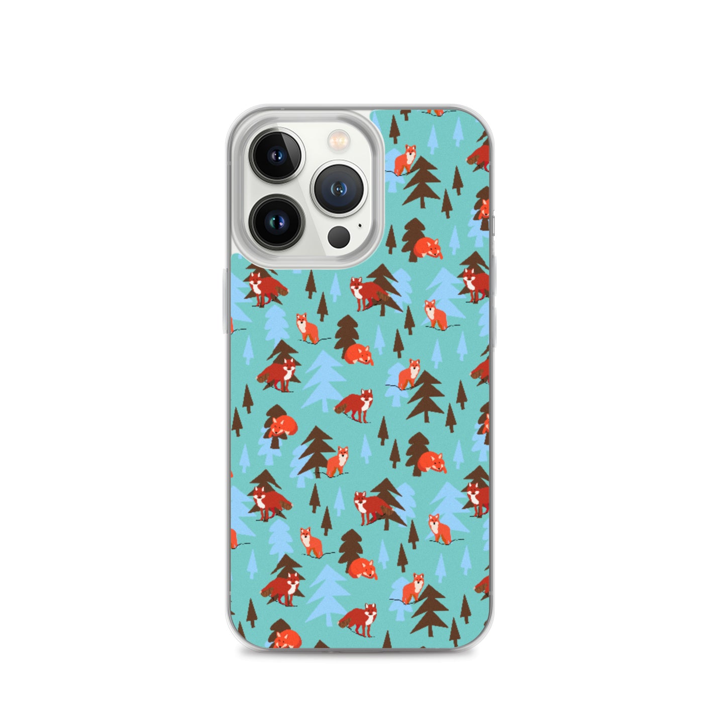 Fox Print iPhone Case, Teal