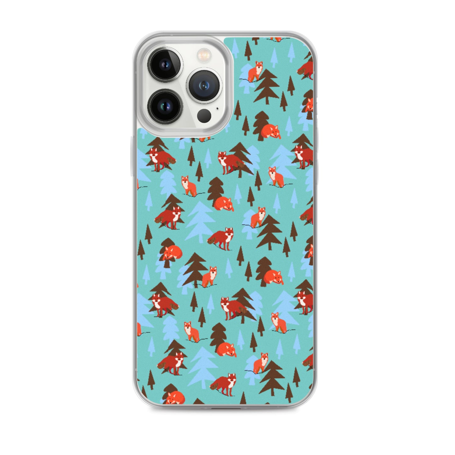 Fox Print iPhone Case, Teal