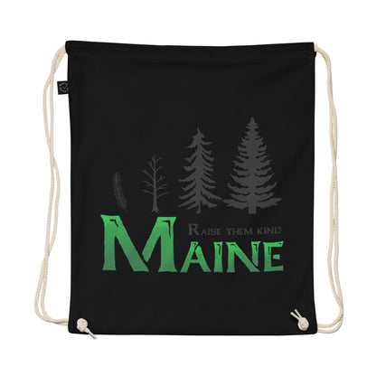 Maine "Raise Them Kind" Organic cotton drawstring bag