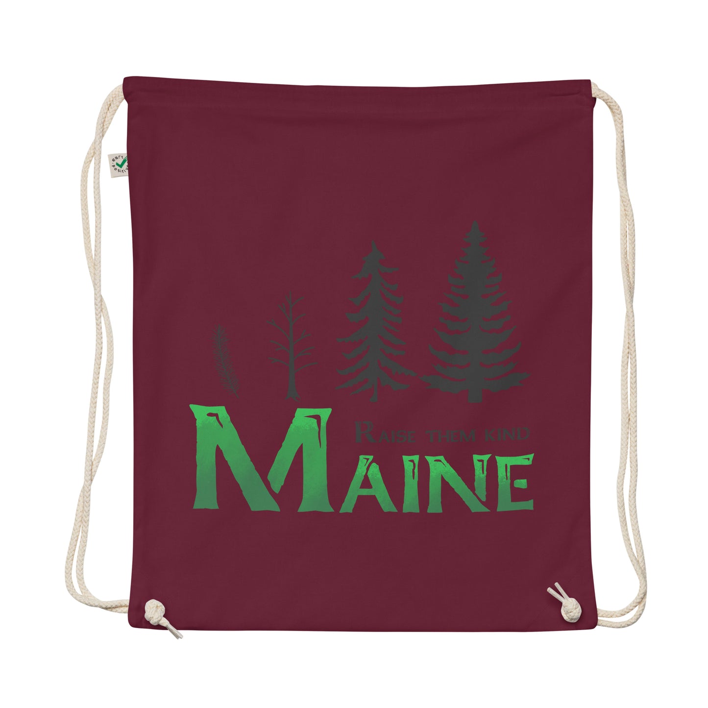 Maine "Raise Them Kind" Organic cotton drawstring bag