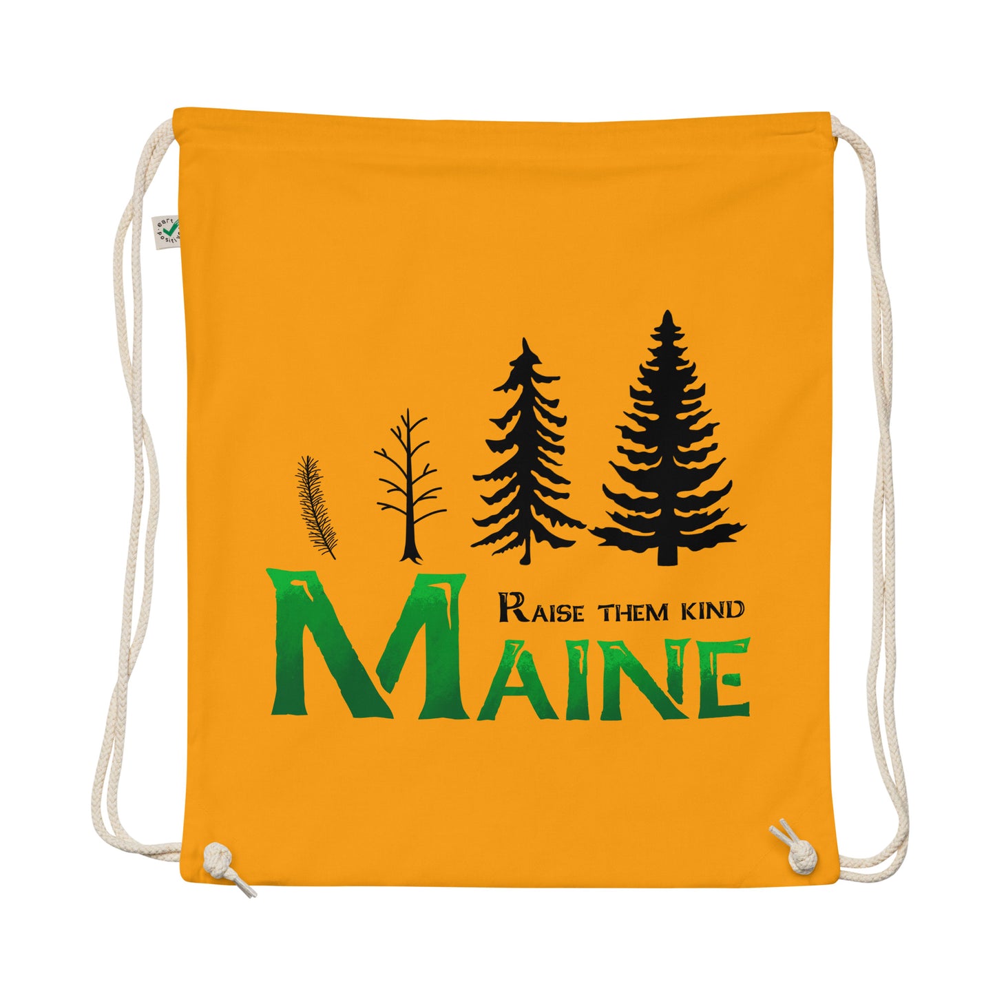 Maine "Raise Them Kind" Organic cotton drawstring bag