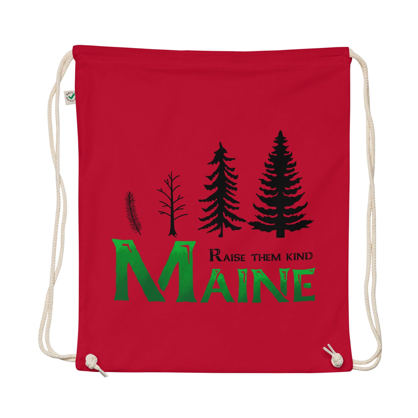 Maine "Raise Them Kind" Organic cotton drawstring bag