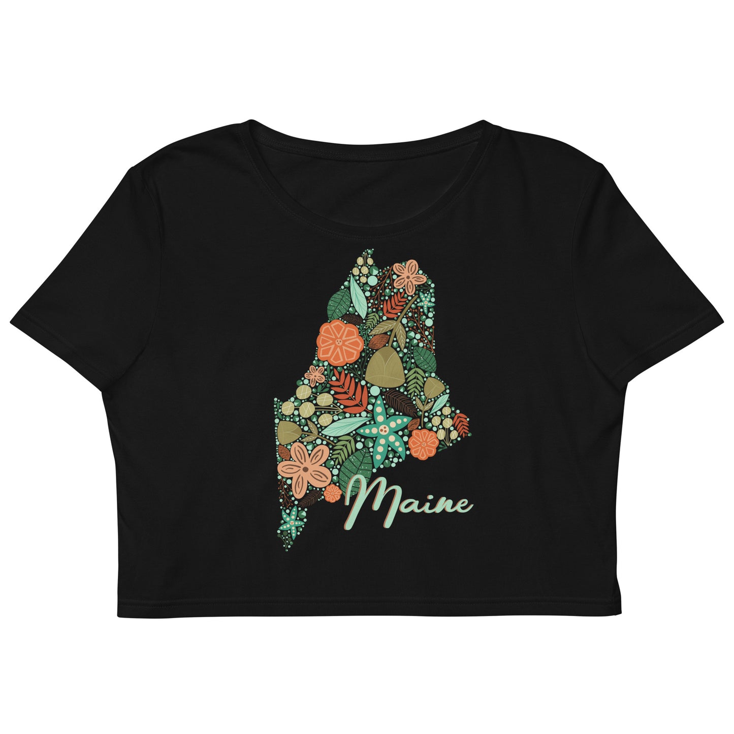 State of Maine Floral Organic Crop Top