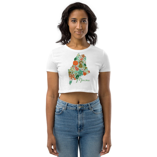 State of Maine Floral Organic Crop Top