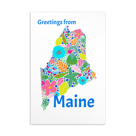 Maine Neon Standard Postcard