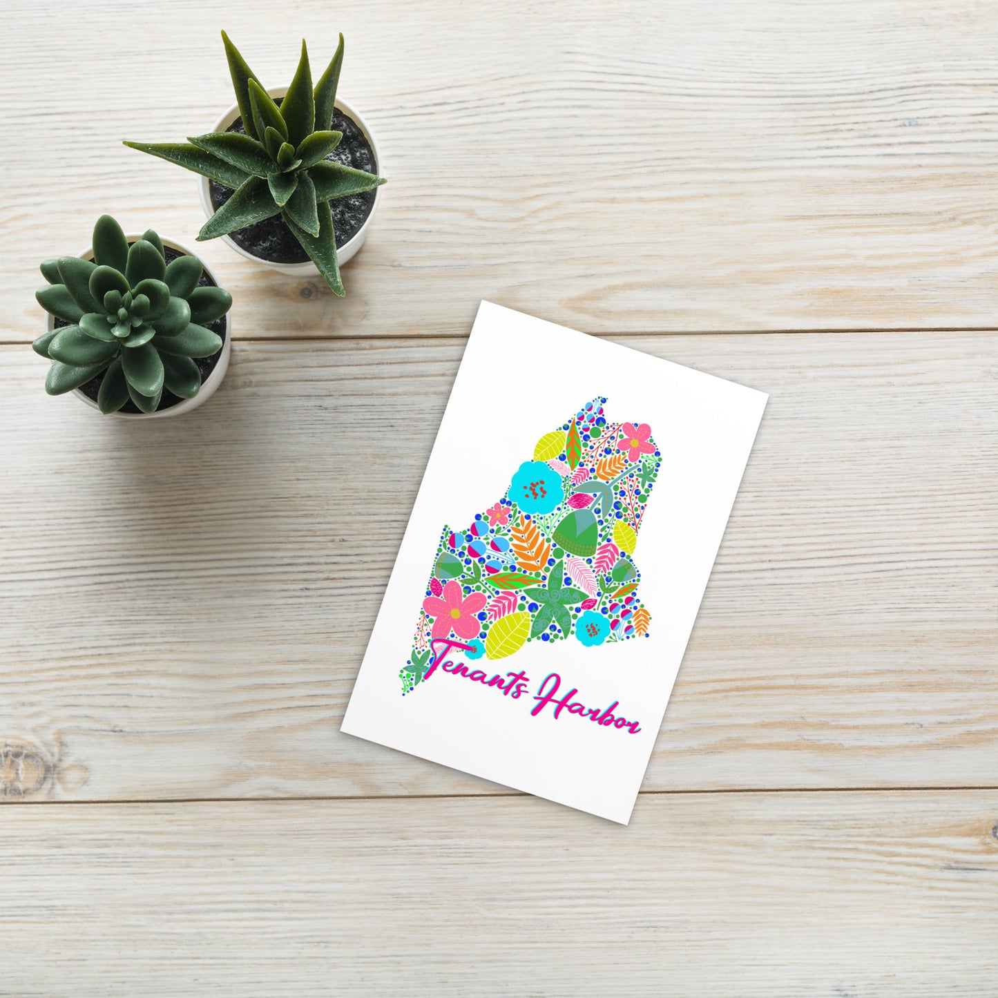 Tenants Harbor Neon Floral Standard Postcard