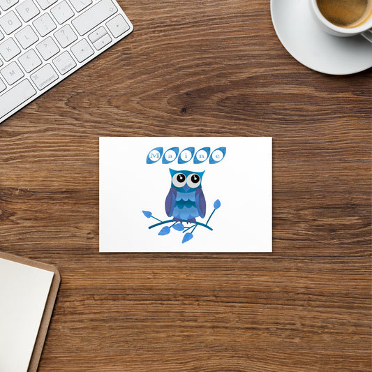 Maine Owl Postcard, blue