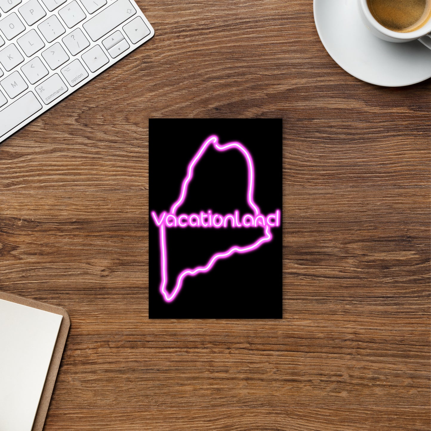 Maine Neon Standard Postcard, Pink