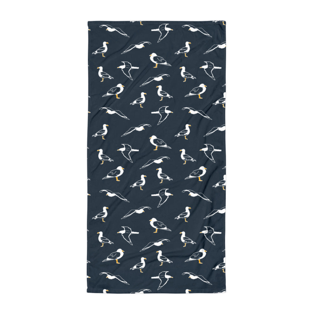 Navy Seagulls Towel