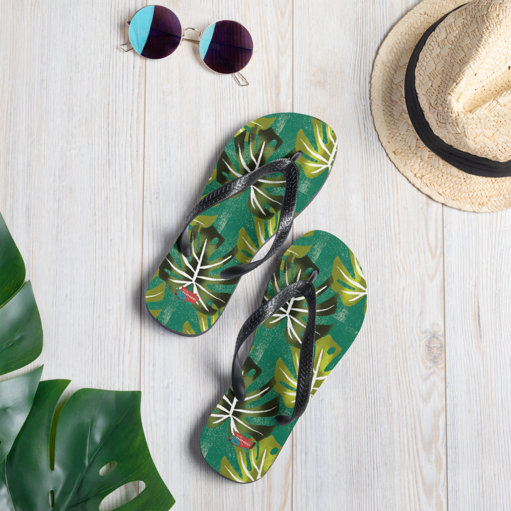 Tropical Leaves Flip-Flops