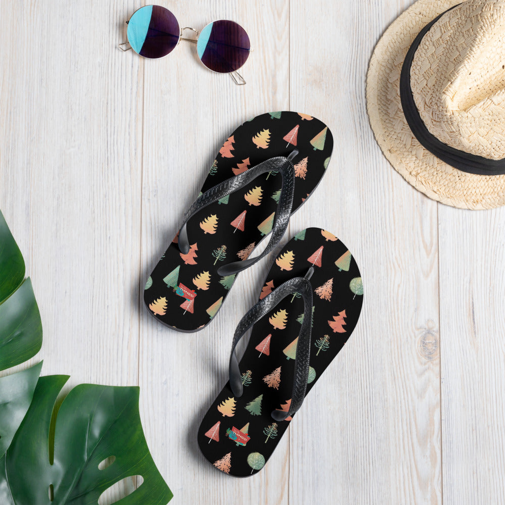 Fancy Trees Flip-Flops, Black