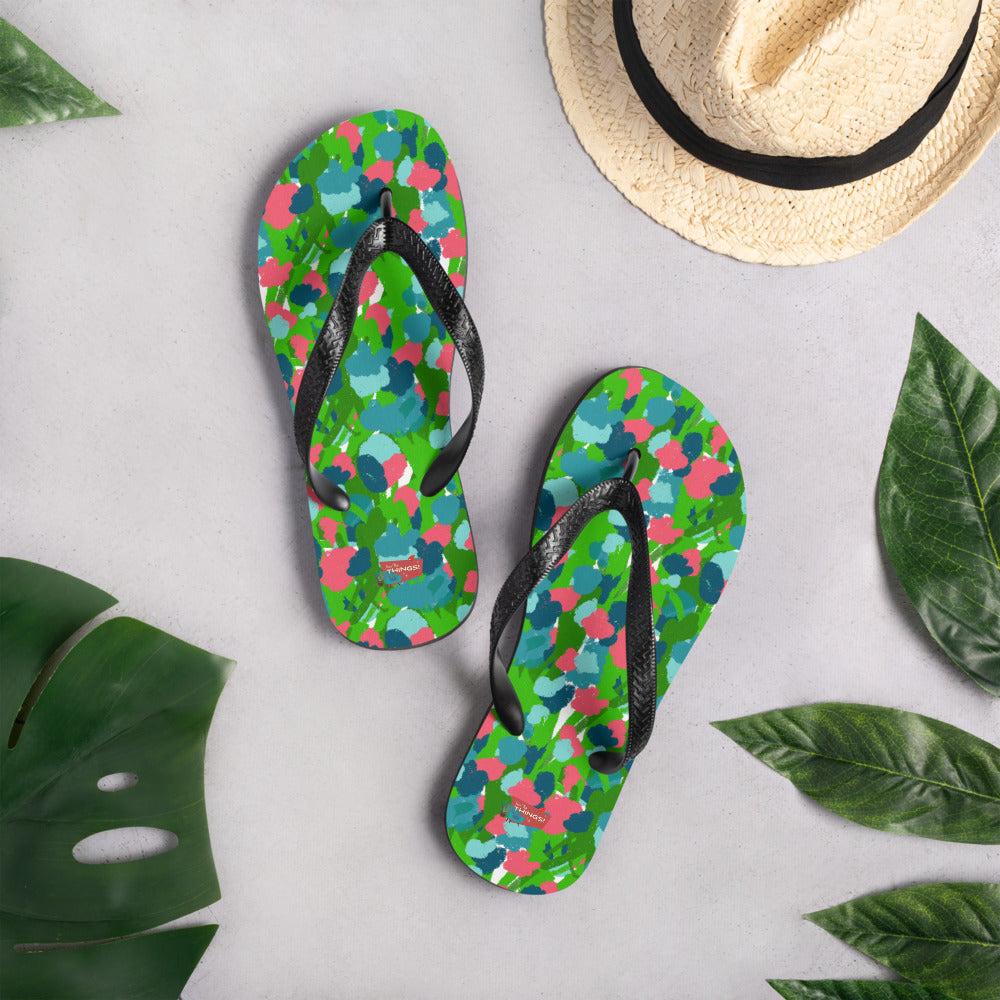 Gouache Garden Flip-Flops