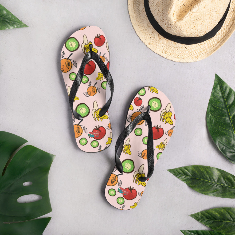 Sketchy Fruit Flip-Flops