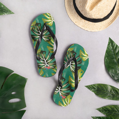 Tropical Leaves Flip-Flops