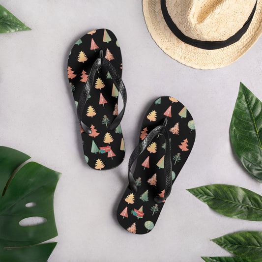 Fancy Trees Flip-Flops, Black