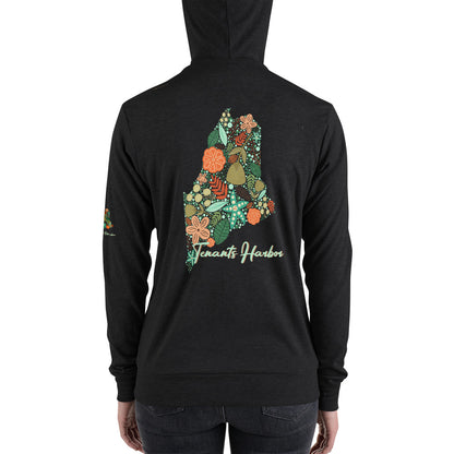 Tenants Harbor Floral Unisex zip hoodie