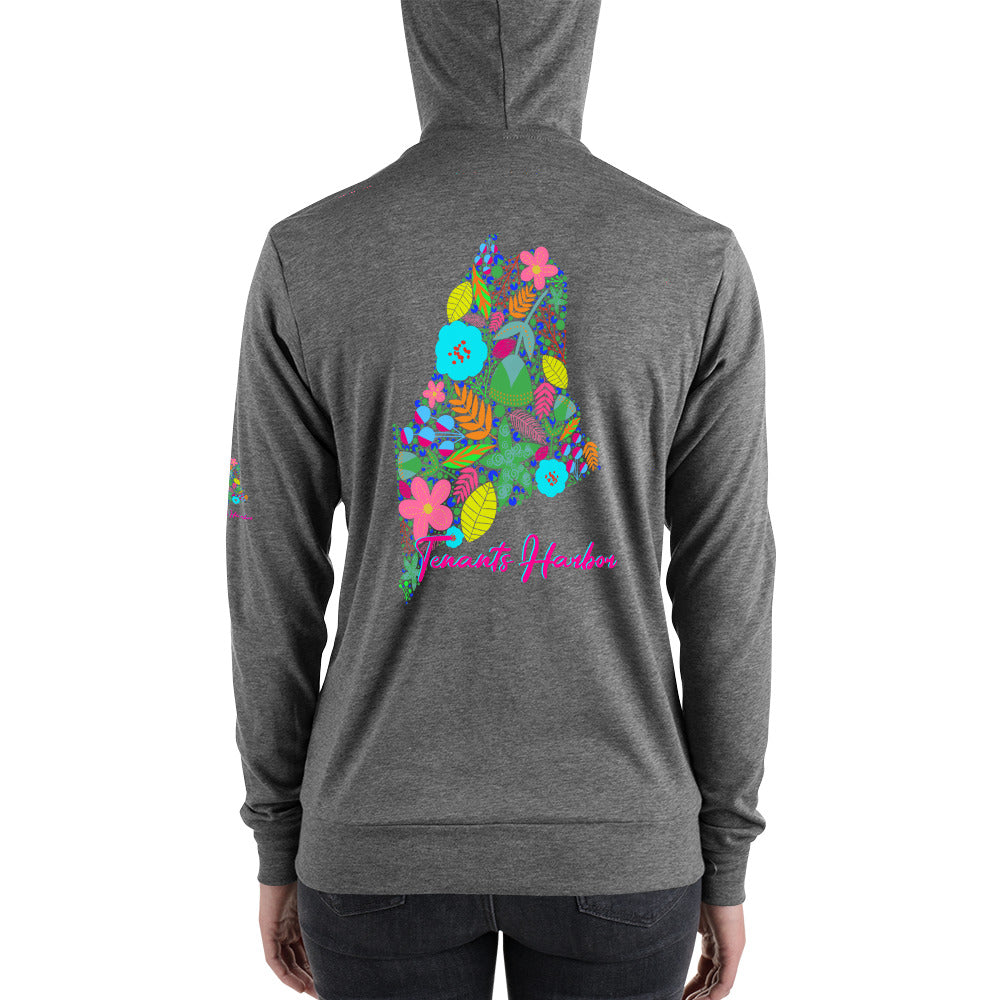 Tenants Harbor Neon Floral Unisex zip hoodie