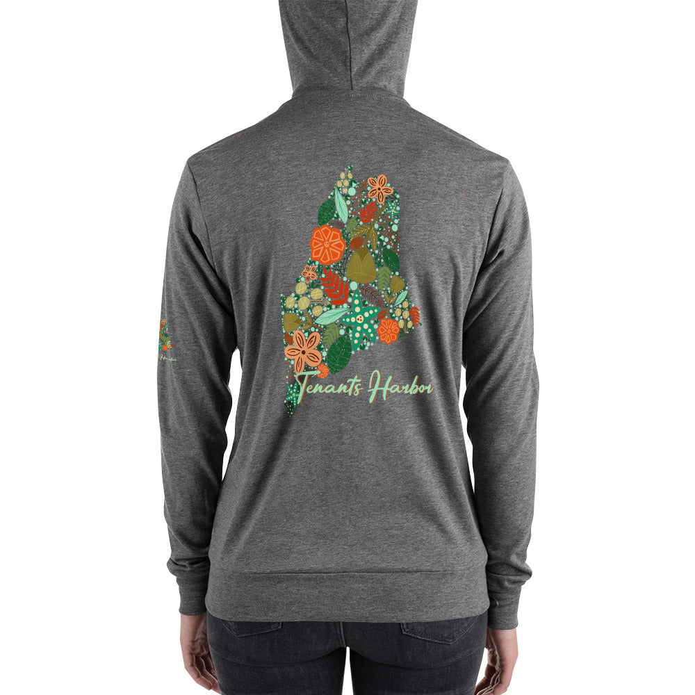 Tenants Harbor Floral Unisex zip hoodie