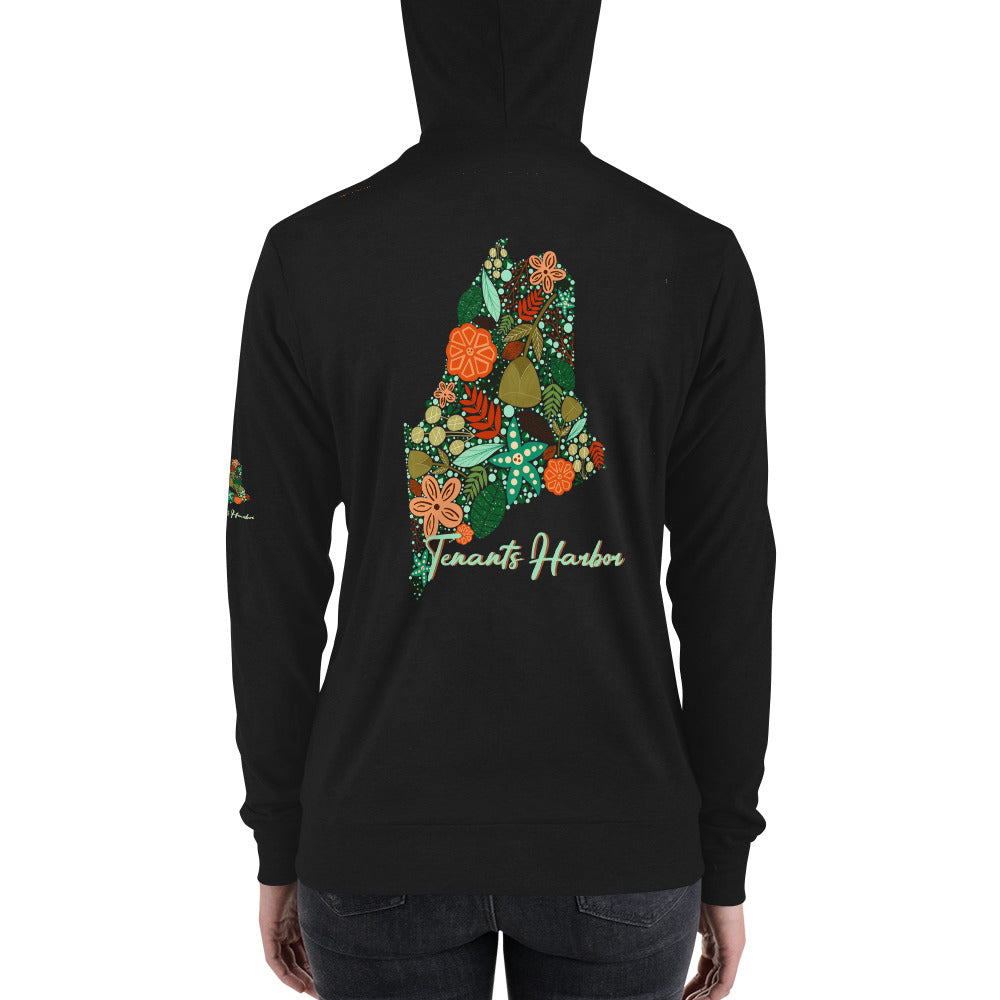 Tenants Harbor Floral Unisex zip hoodie