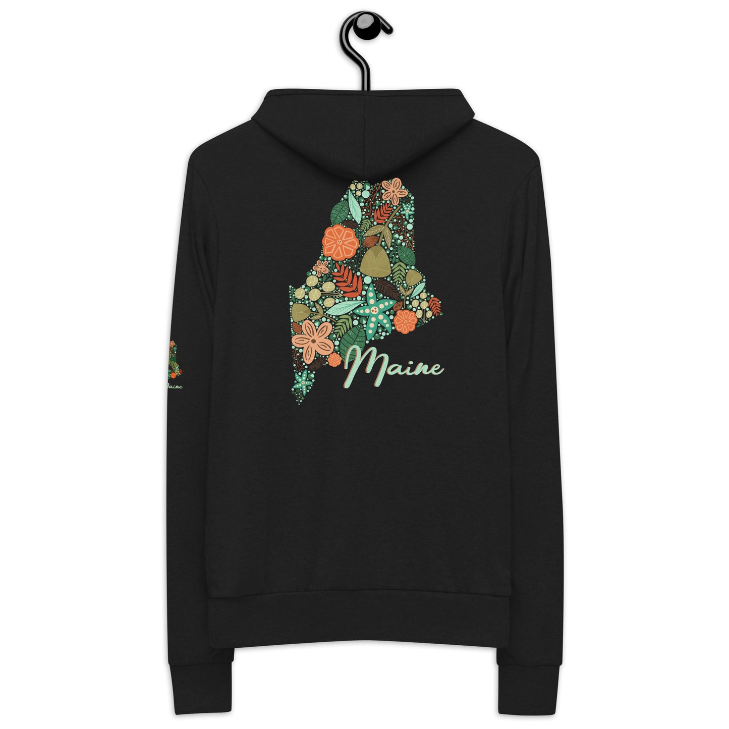 State of Maine Floral Unisex zip hoodie