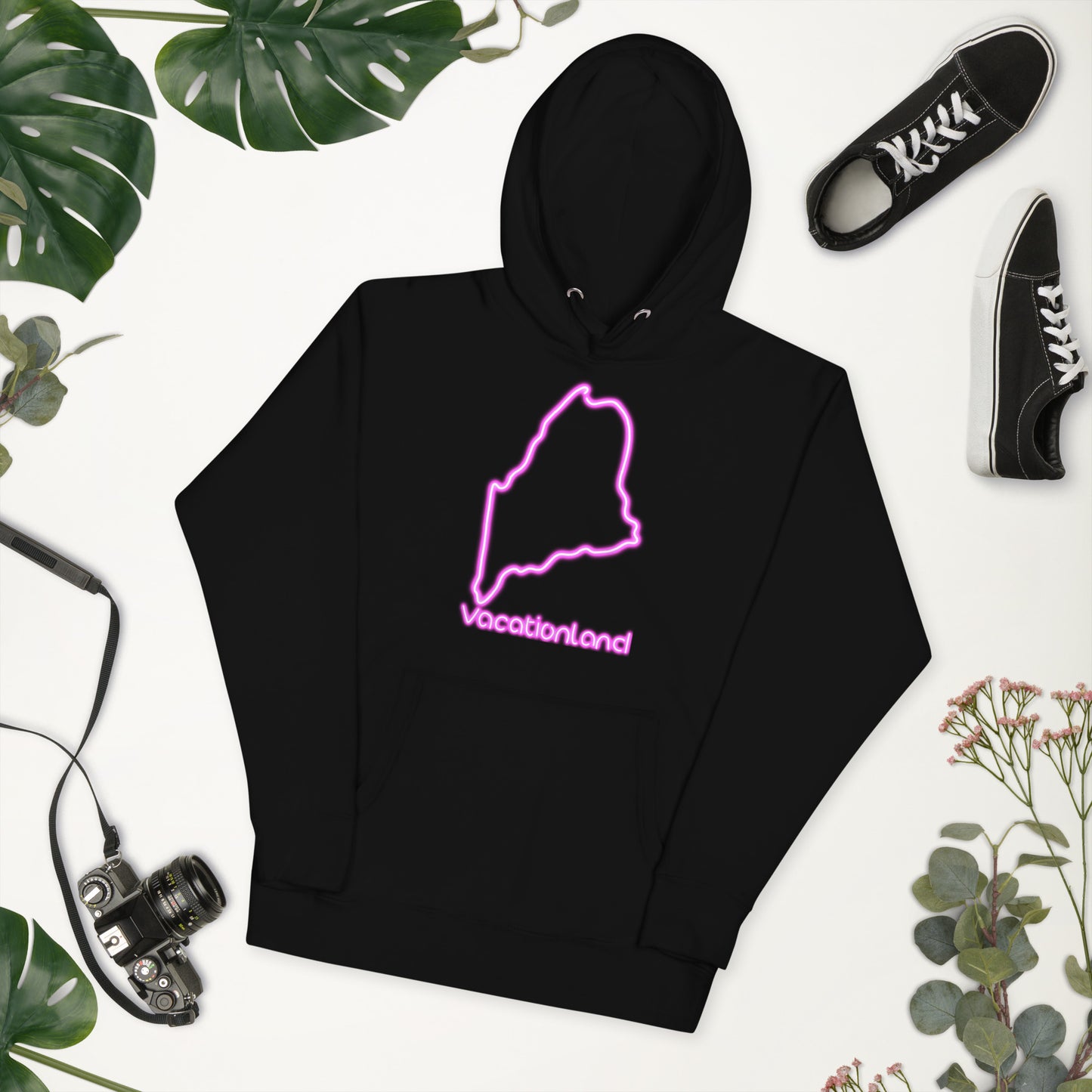 Maine Neon Unisex Hoodie, Pink