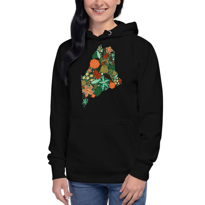 Maine Floral Unisex Hoodie