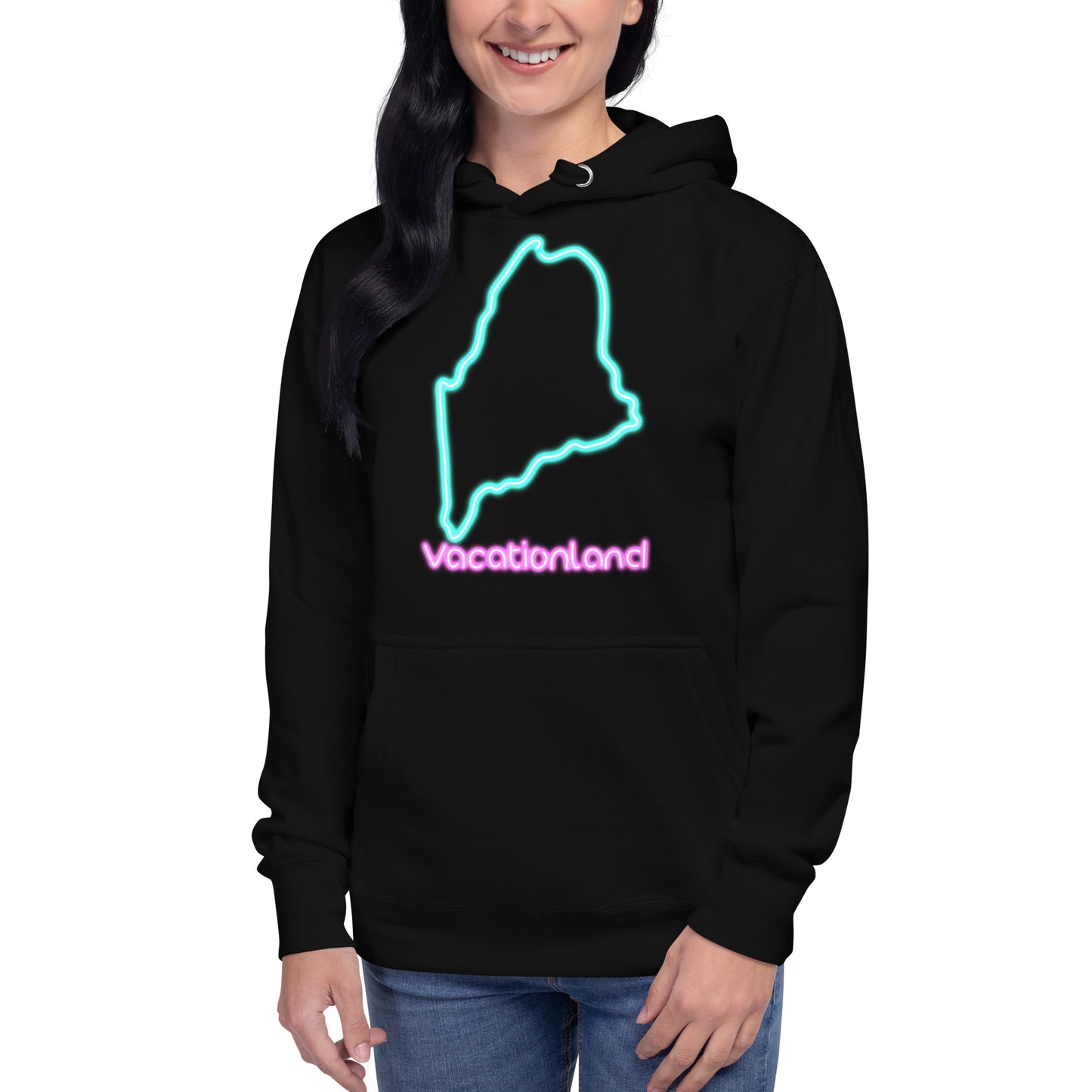 Maine Neon Unisex Hoodie, Blue