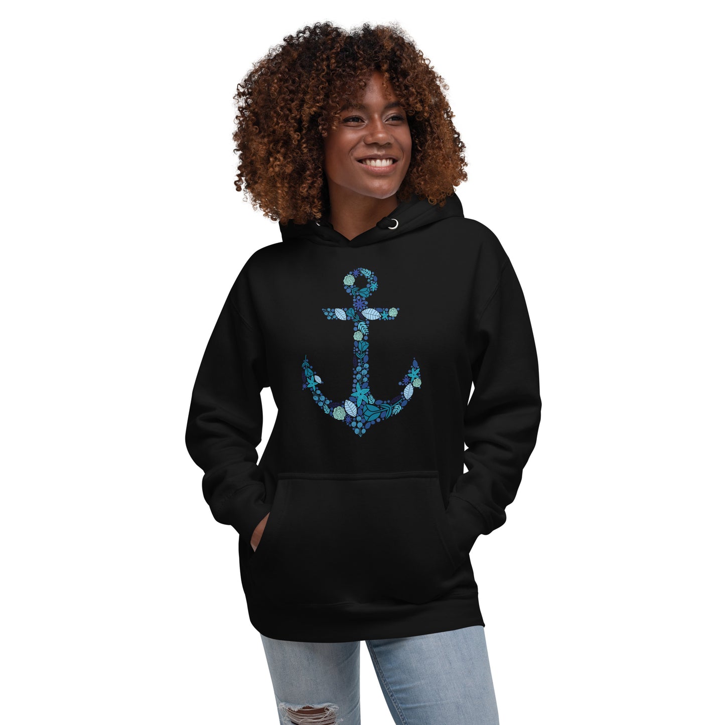 Floral Anchor Unisex Hoodie