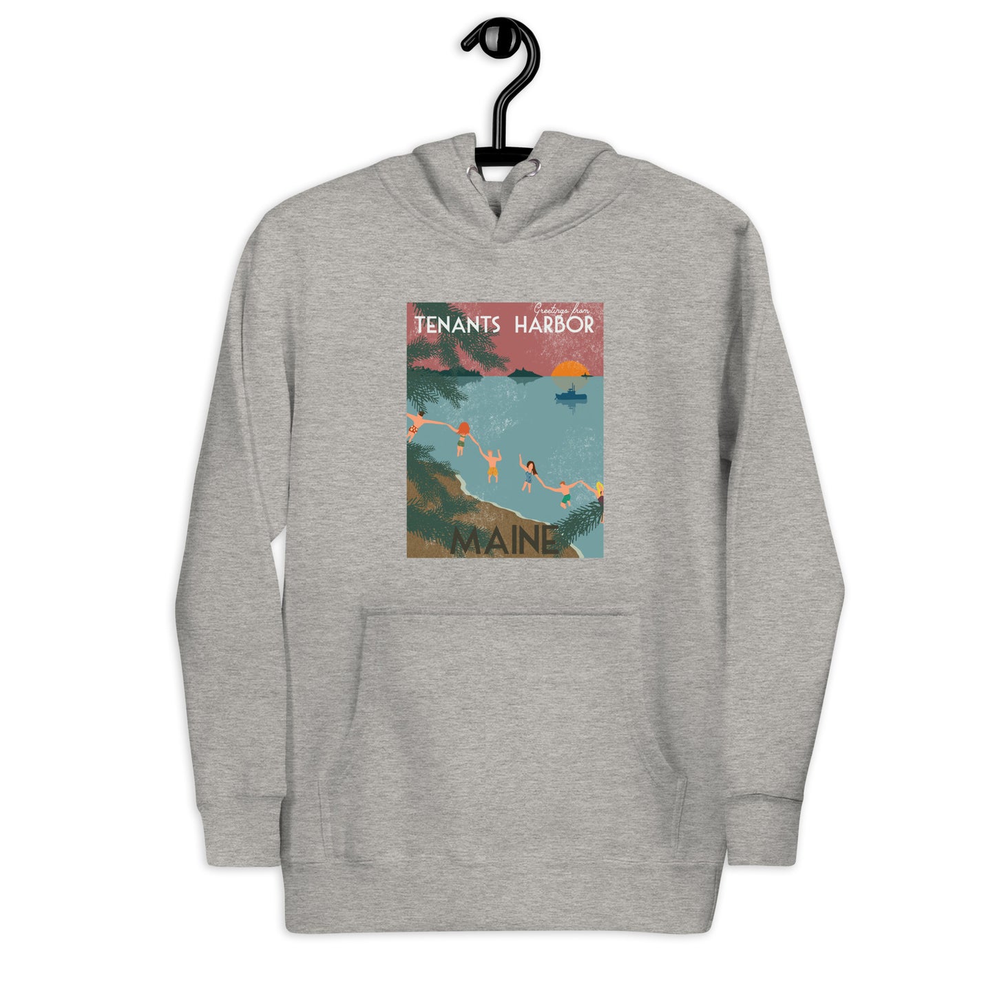 Tenants Harbor Vintage Postcard Unisex Hoodie