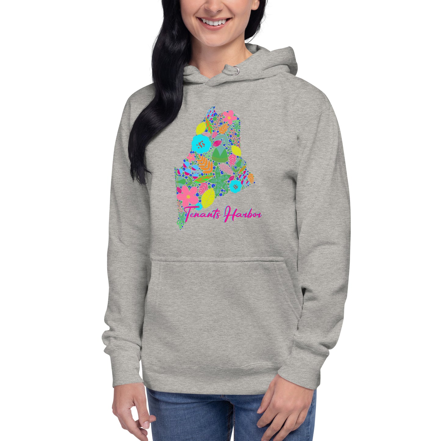 Tenants Harbor Floral Unisex Hoodie, Neon