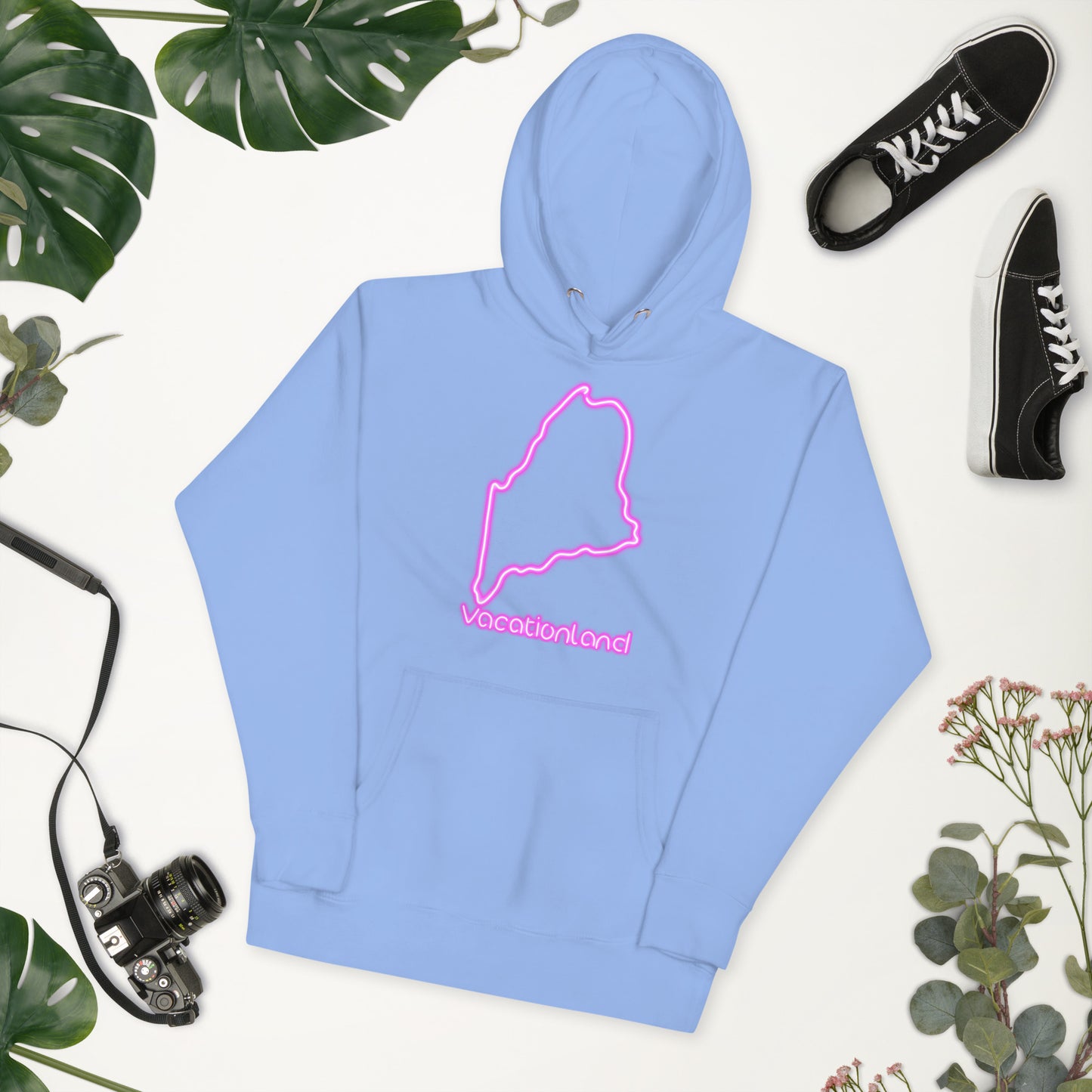 Maine Neon Unisex Hoodie, Pink