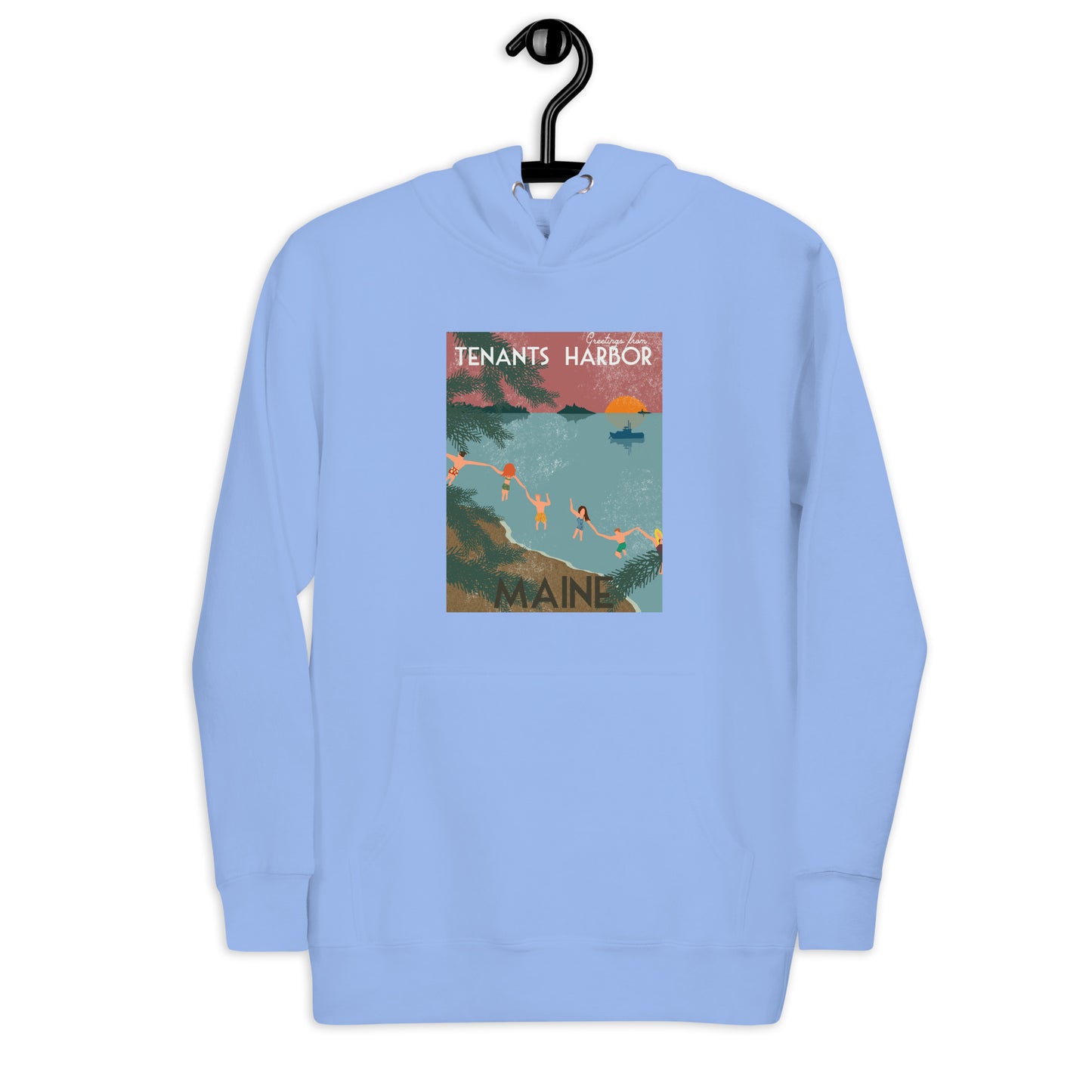 Tenants Harbor Vintage Postcard Unisex Hoodie