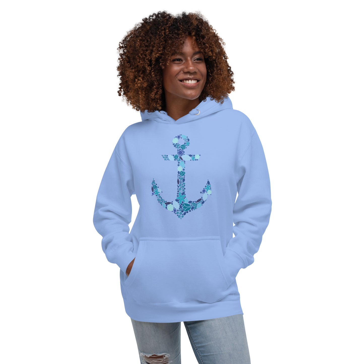 Floral Anchor Unisex Hoodie