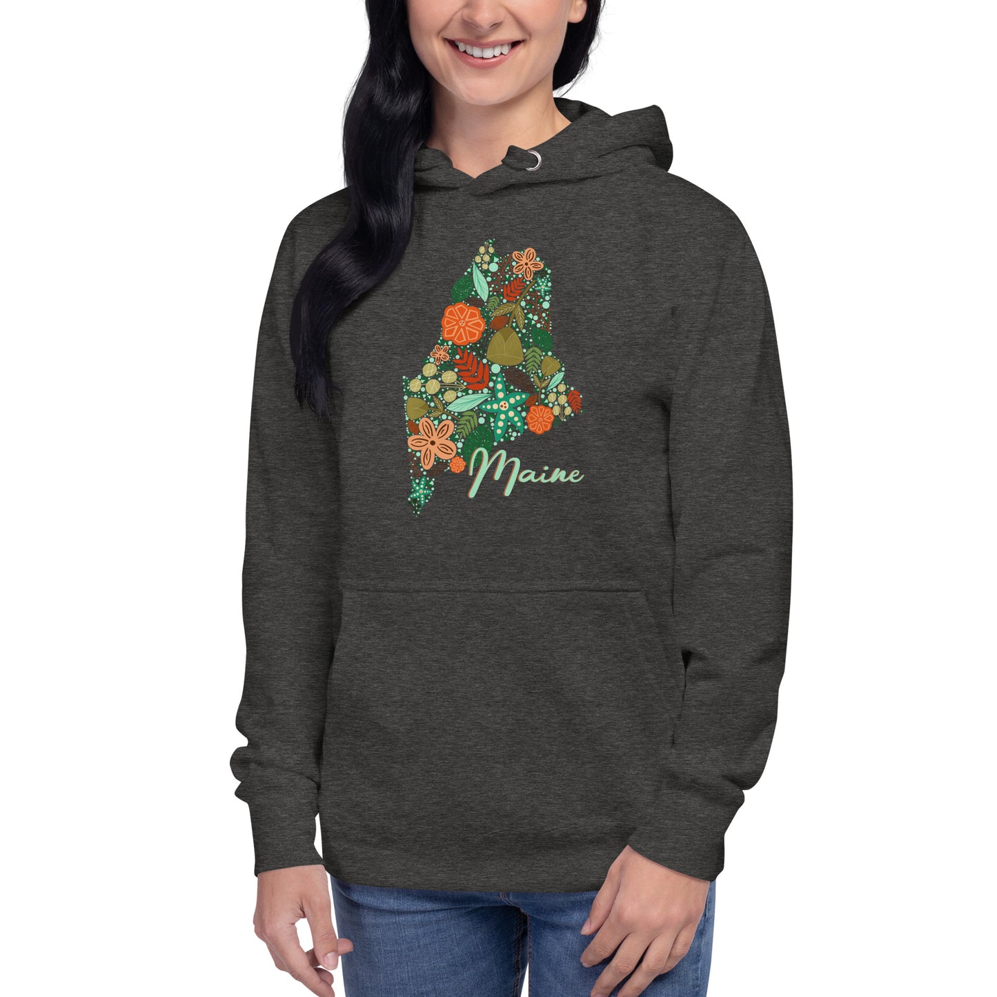 State of Maine Floral Unisex Hoodie