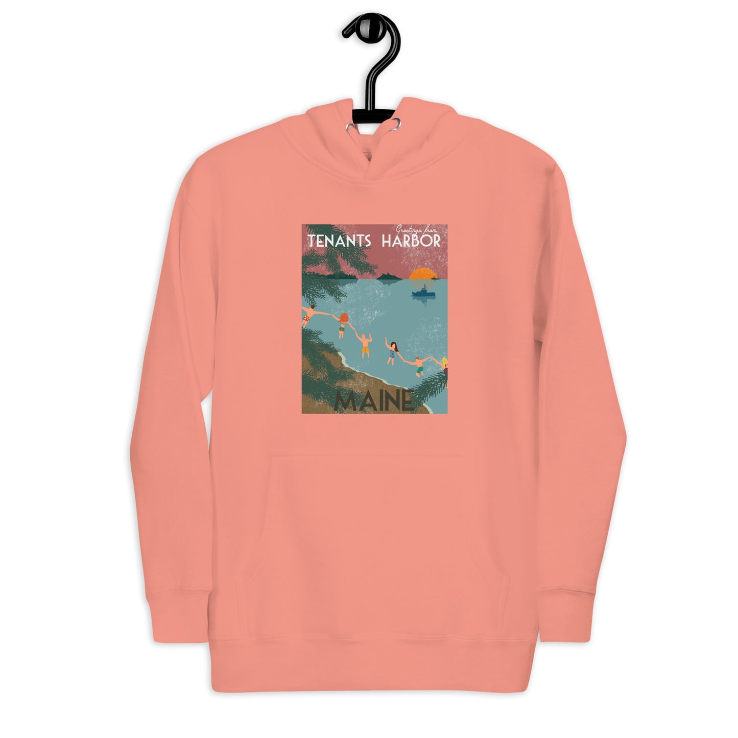 Tenants Harbor Vintage Postcard Unisex Hoodie